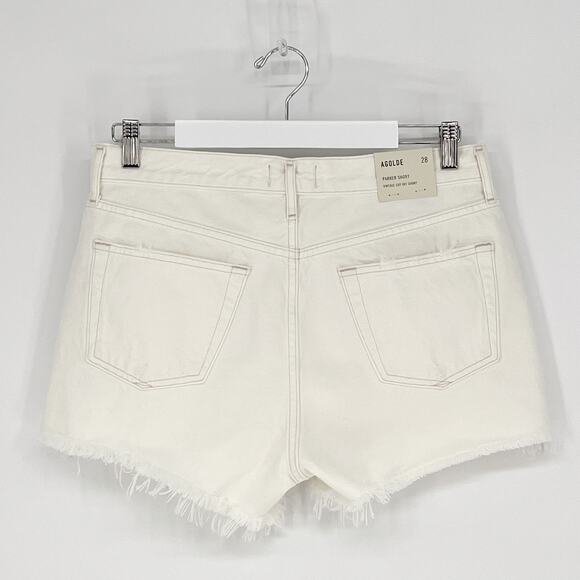 AGOLDE NWT Parker Cut Off Denim Shorts Platinum Women’s Size 28 High Rise - Picture 7 of 7